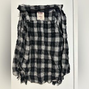 black and white plaid button shirt
